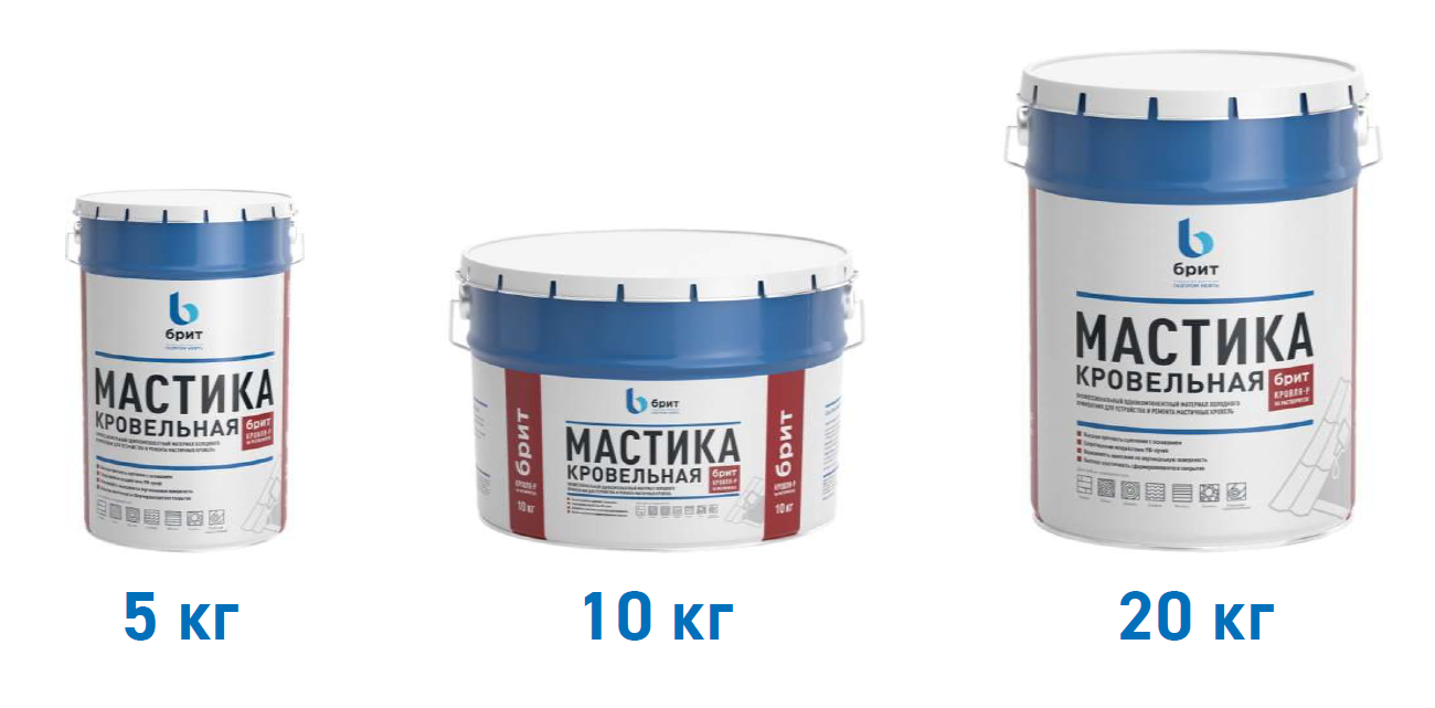 Мастика изоляционная битумно-полимерная эмульсионная «Брит» Кровля-Р